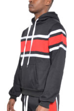 Solid With Three Stripe Pullover Hoodie for Men