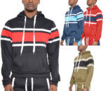 Solid With Three Stripe Pullover Hoodie for Men