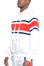 Solid With Three Stripe Pullover Hoodie for Men