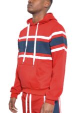 Solid With Three Stripe Pullover Hoodie for Men