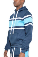 Solid With Three Stripe Pullover Hoodie for Men