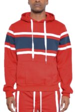 Solid With Three Stripe Pullover Hoodie for Men