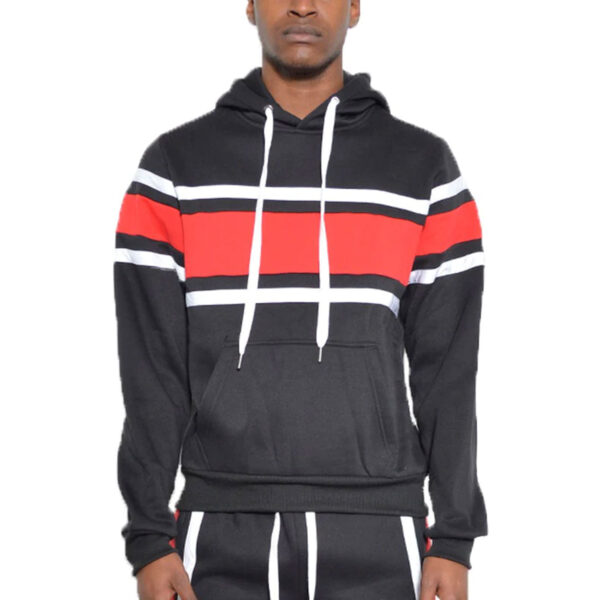 Solid With Three Stripe Pullover Hoodie for Men